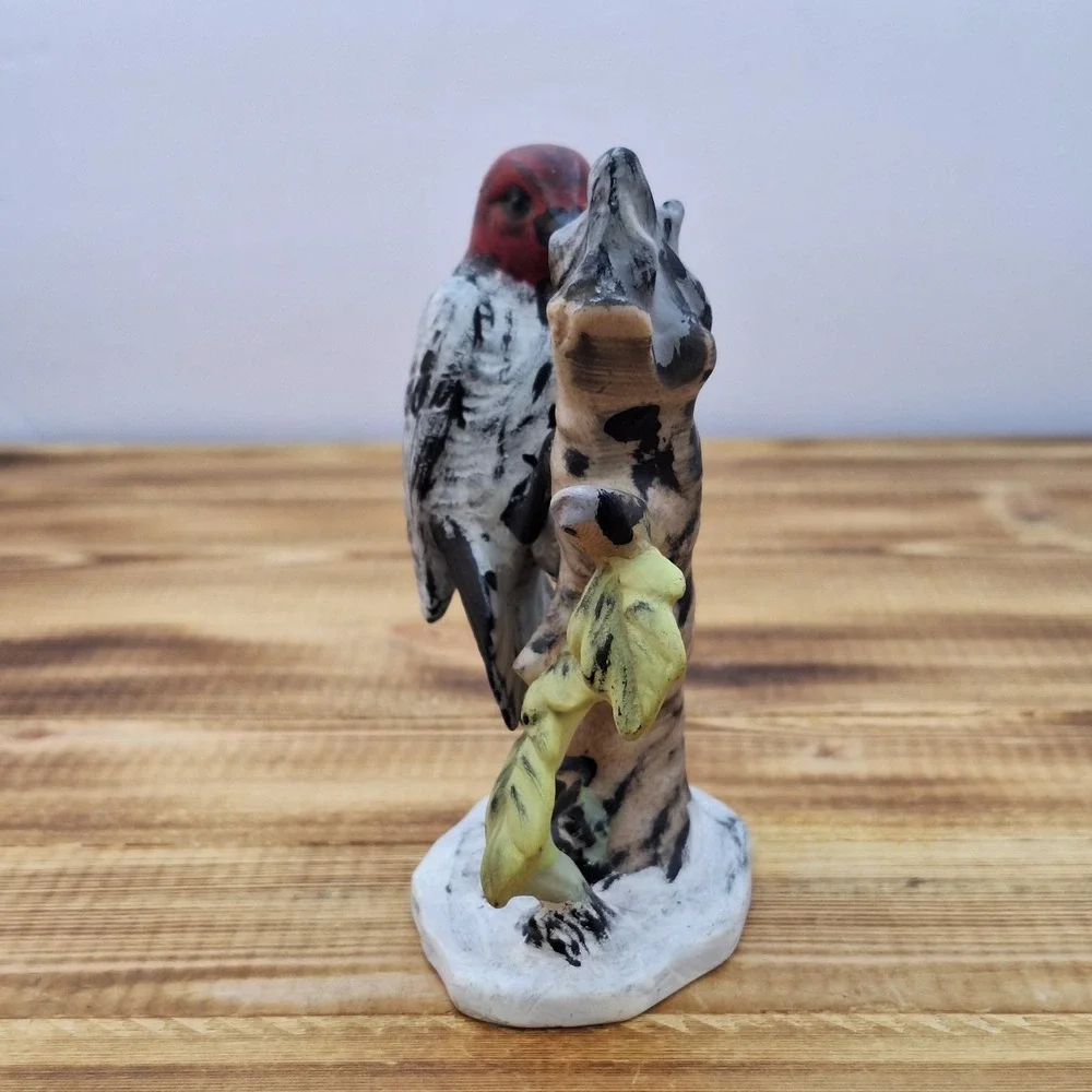 Vintage Napco‎ Porcelain Red-Headed Wood Pecker Figurine, #B3154, 5